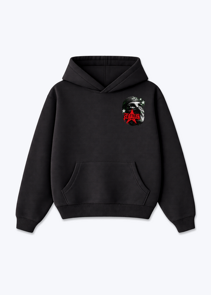 St.Gallen Mask Oversized Hoodie - Black Front (Designed)