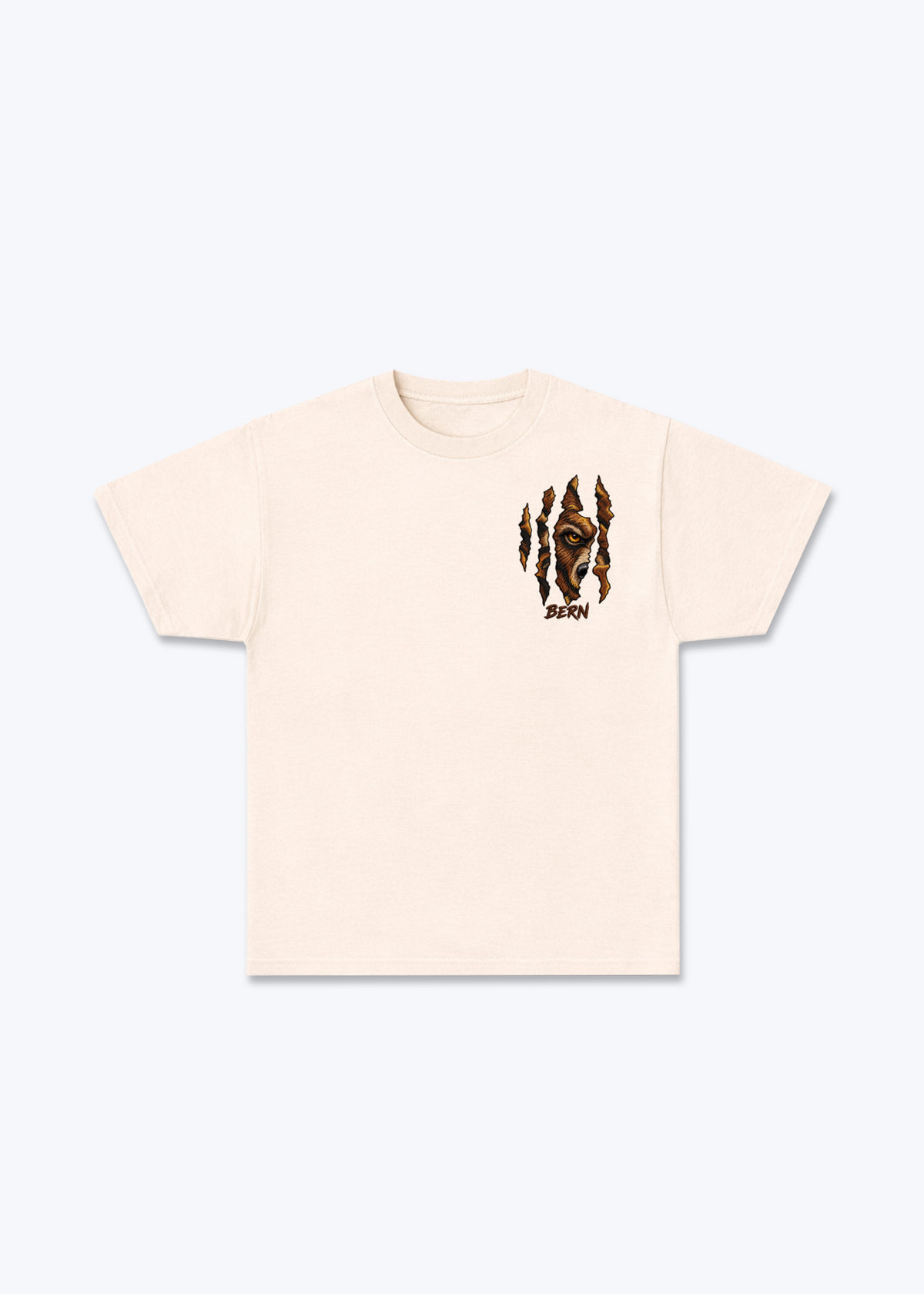 Bern Bear Claw Basic T-Shirt - Beige Front (Designed)