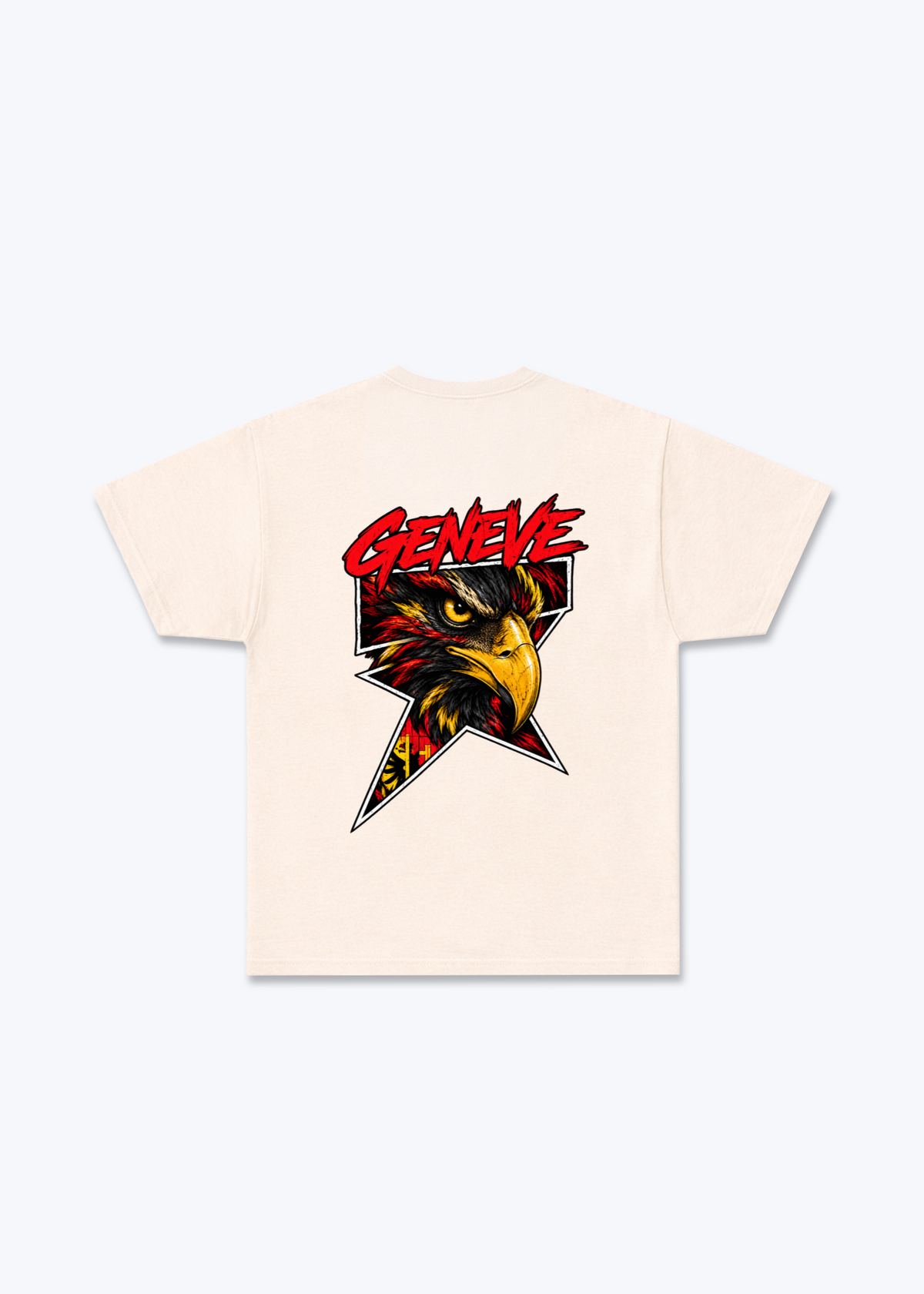 Gèneve Comic Basic T-Shirt - Beige Back (Designed)