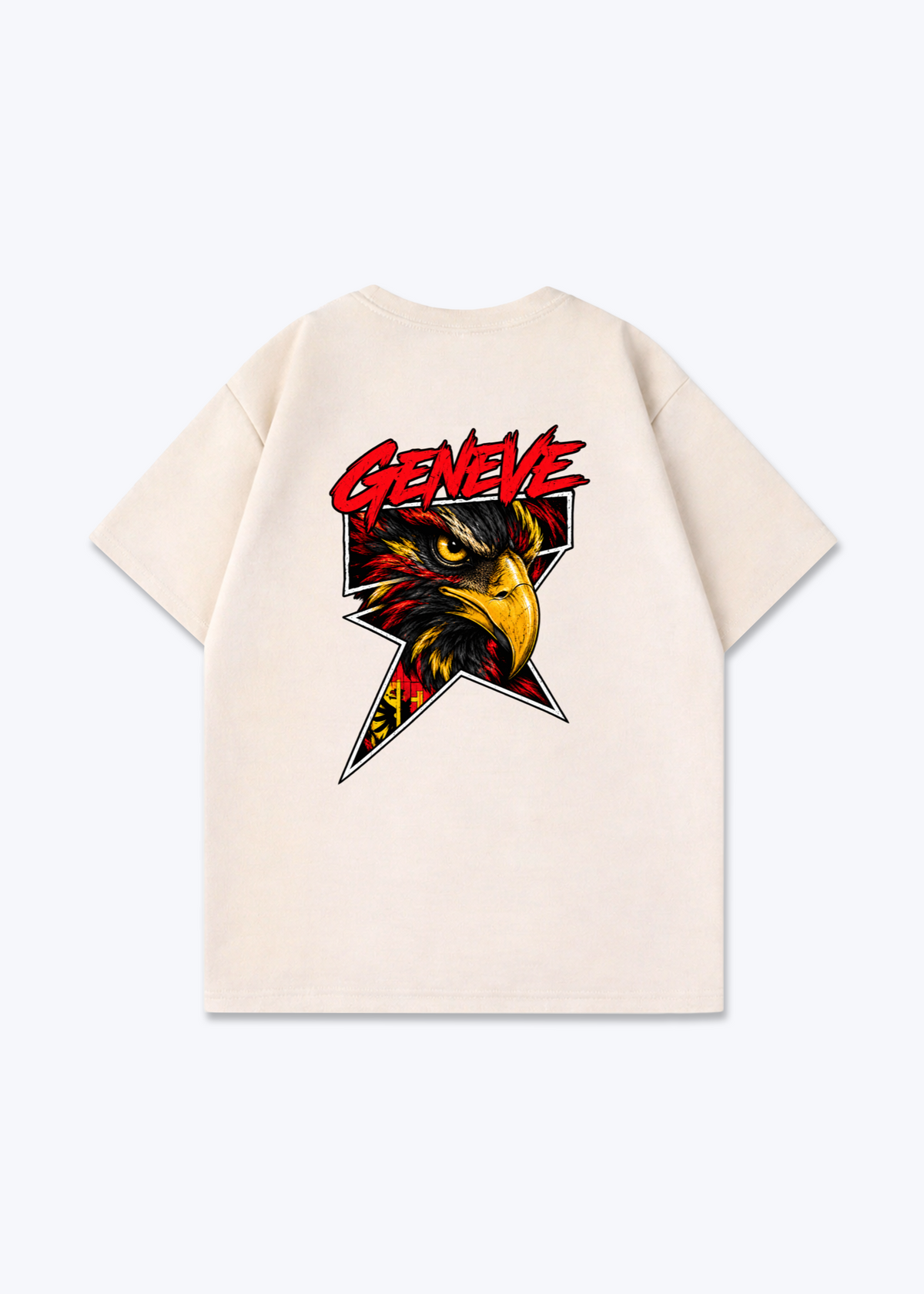 Gèneve Comic Oversized T-Shirt - Beige Back (Designed)