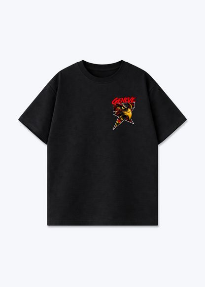 Gèneve Comic Oversized T-Shirt - Black Front (Designed)