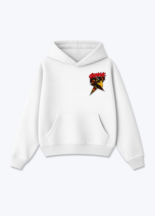 Gèneve Comic Oversized Hoodie - White Front (Designed)