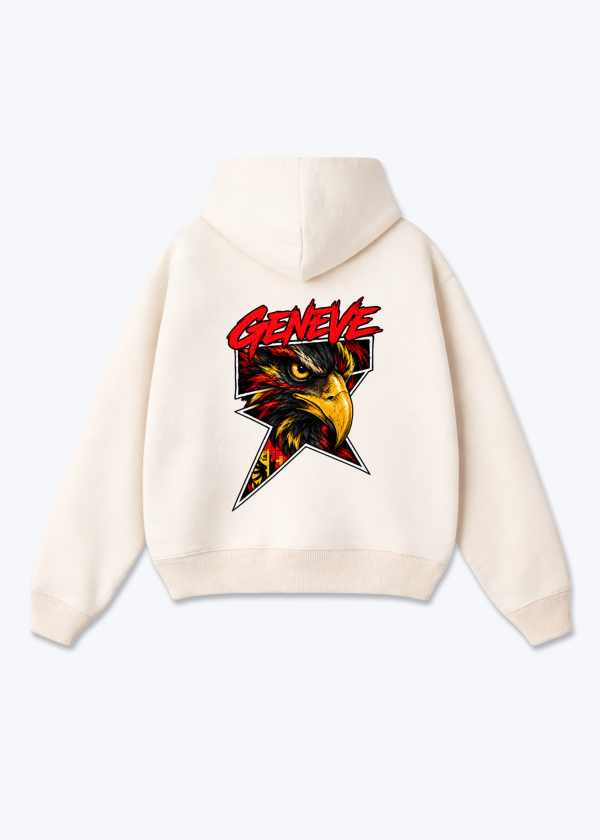 Gèneve Comic Oversized Hoodie - Beige Back (Designed)