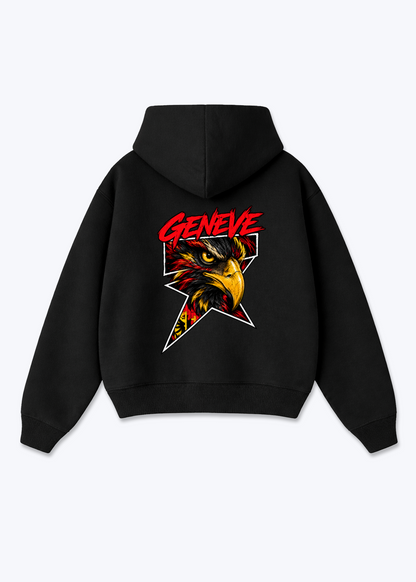 Gèneve Comic Oversized Hoodie - Black Back (Designed)