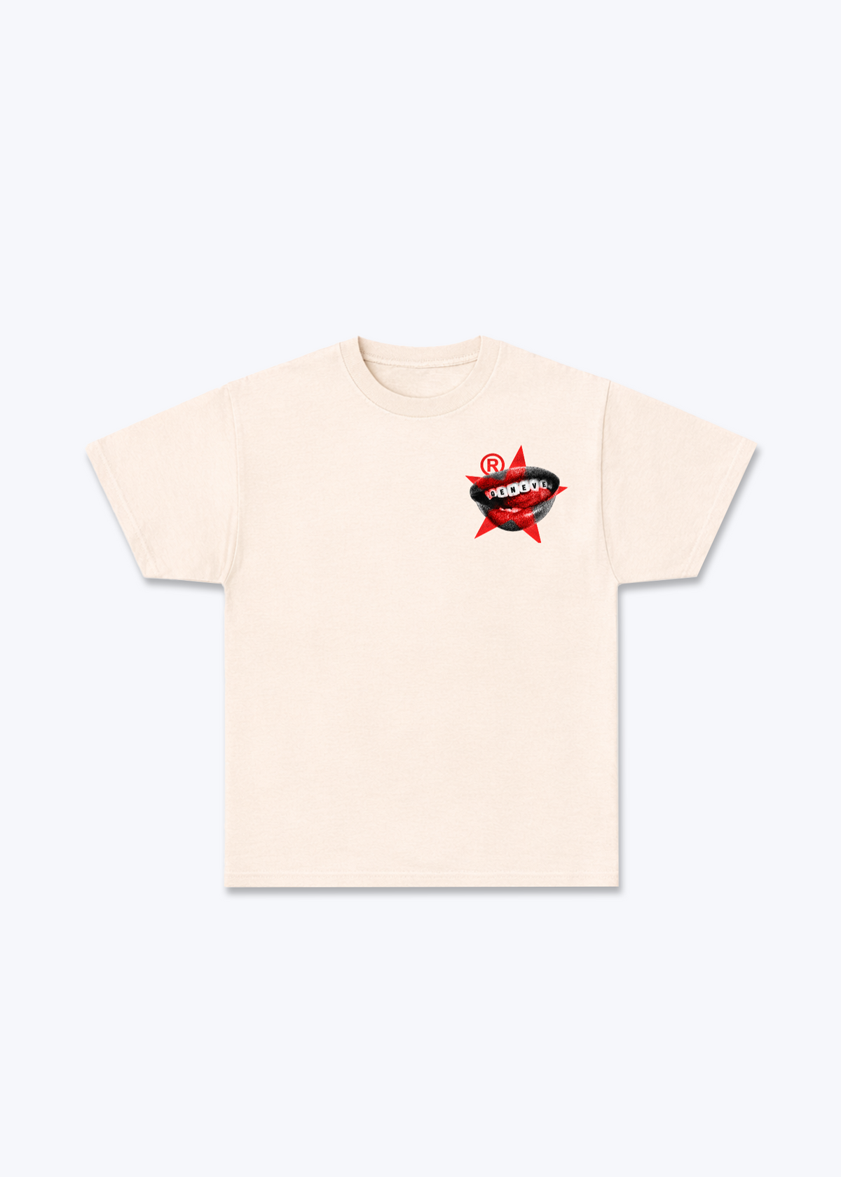 Gèneve Teeth Basic T-Shirt - Beige Front (Designed)