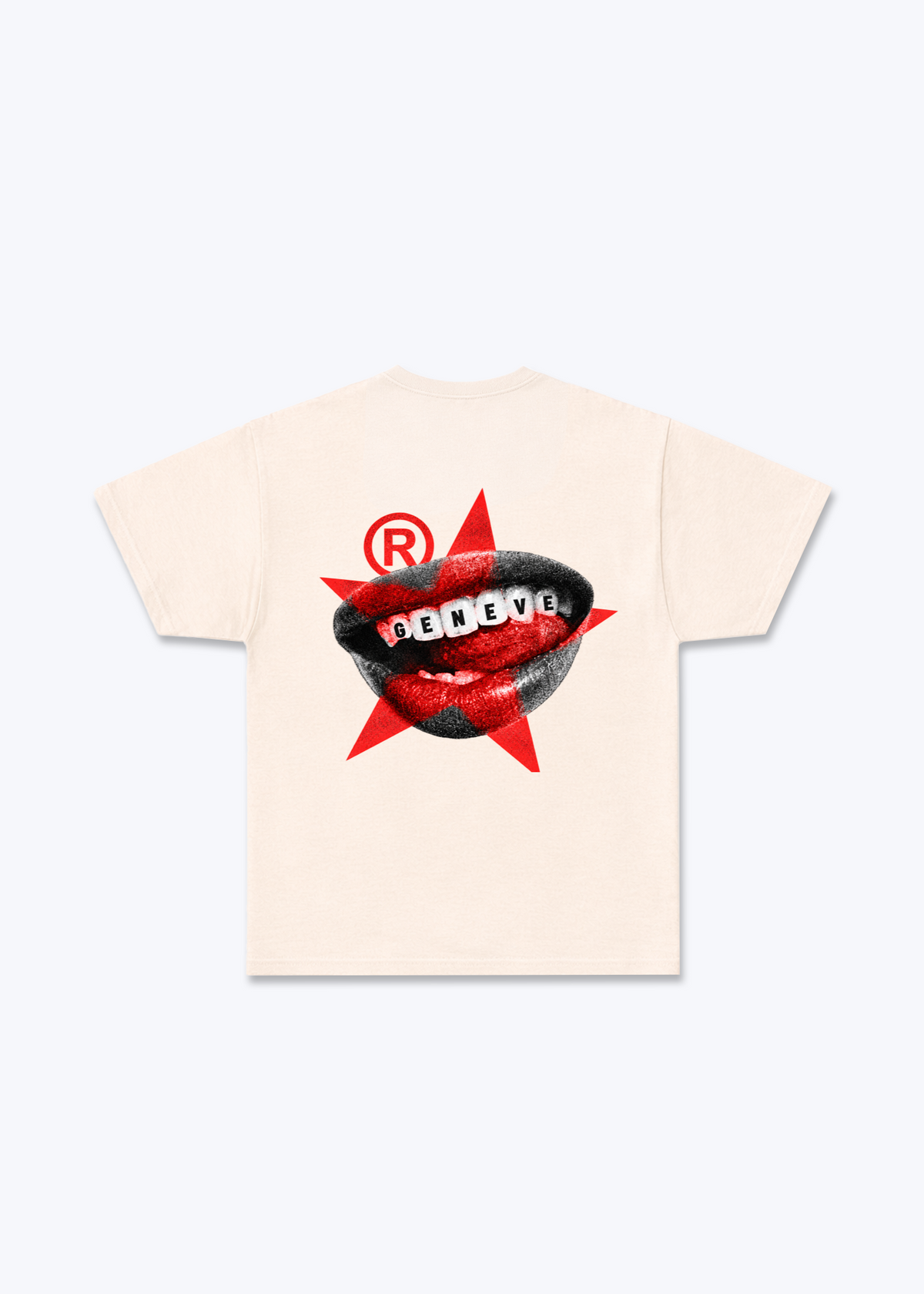 Gèneve Teeth Basic T-Shirt - Beige Back (Designed)