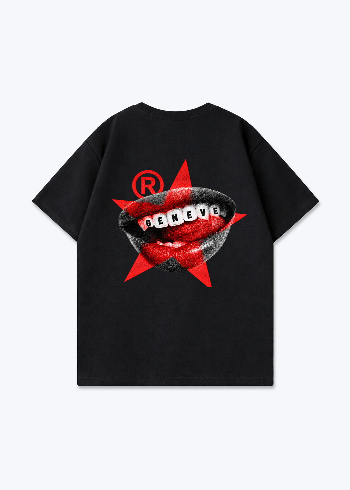 Gèneve Teeth Oversized T-Shirt - Black Back (Designed)