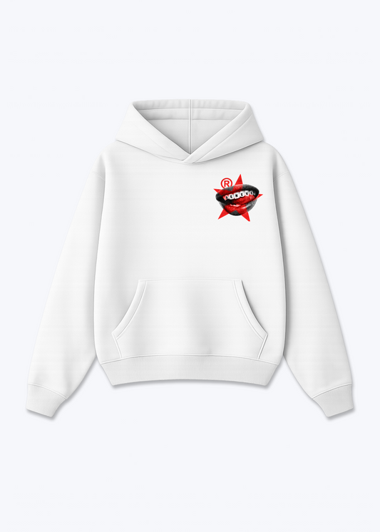 Gèneve Teeth Oversized Hoodie - White Front (Designed)