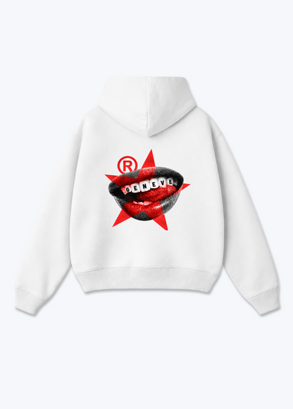 Gèneve Teeth Oversized Hoodie - White Back (Designed)