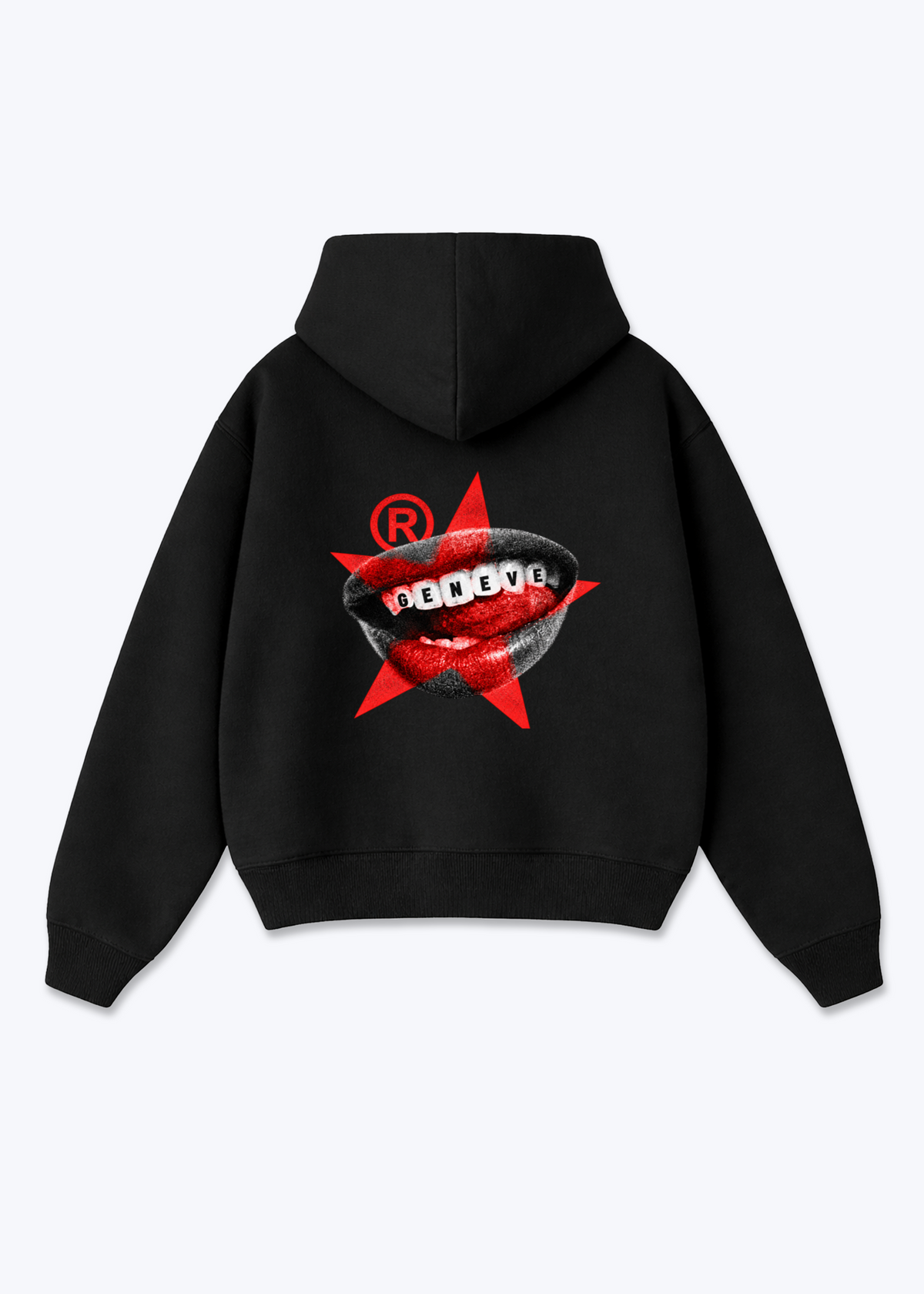 Gèneve Teeth Oversized Hoodie - Black Back (Designed)