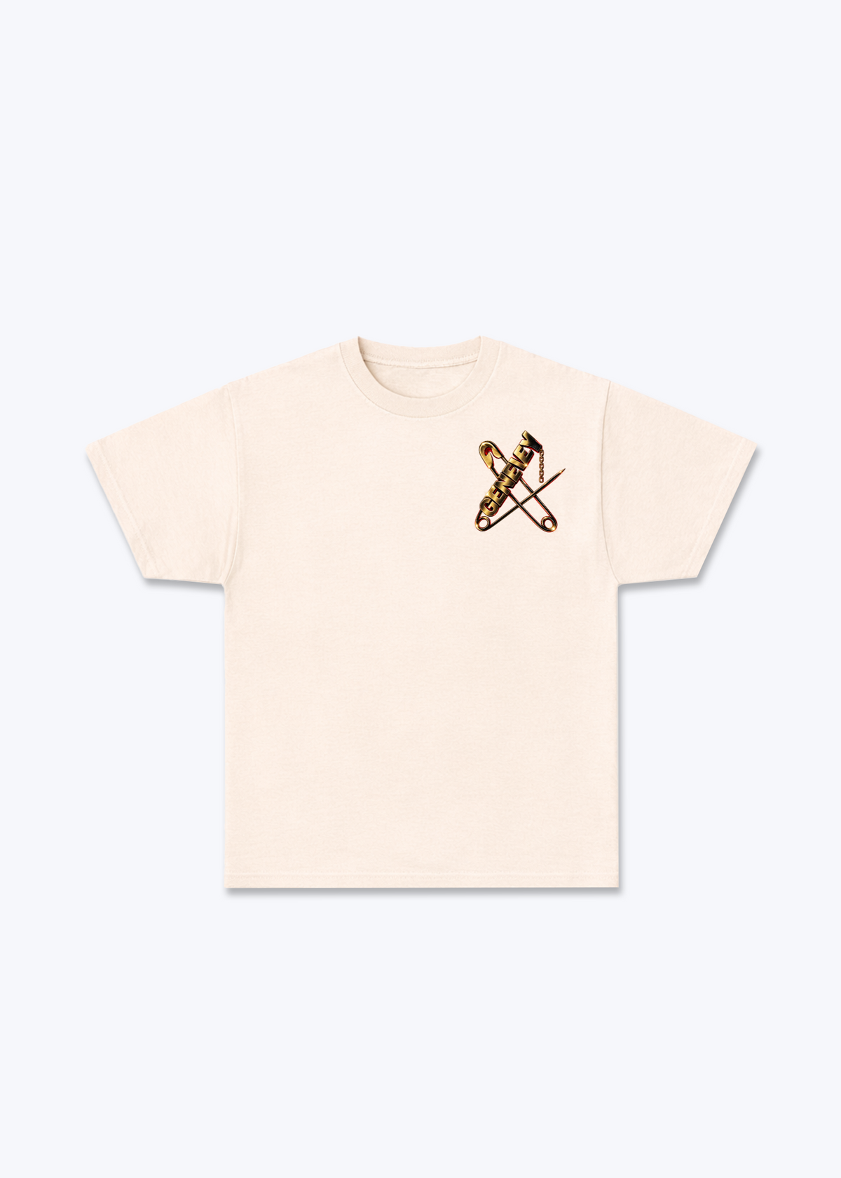 Gèneve Pin Basic T-Shirt - Beige Front (Designed)