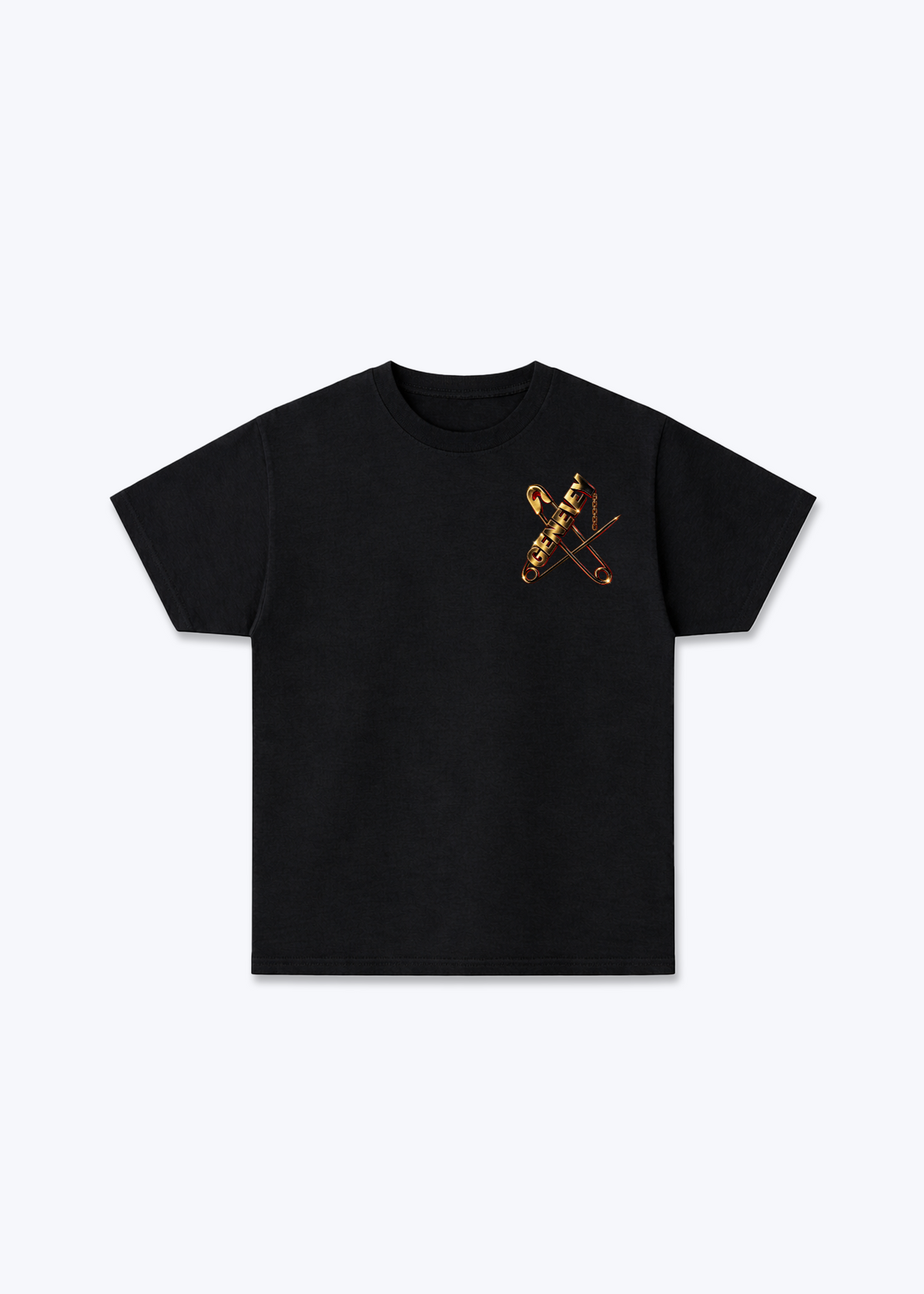 Gèneve Pin Basic T-Shirt - Black Front (Designed)