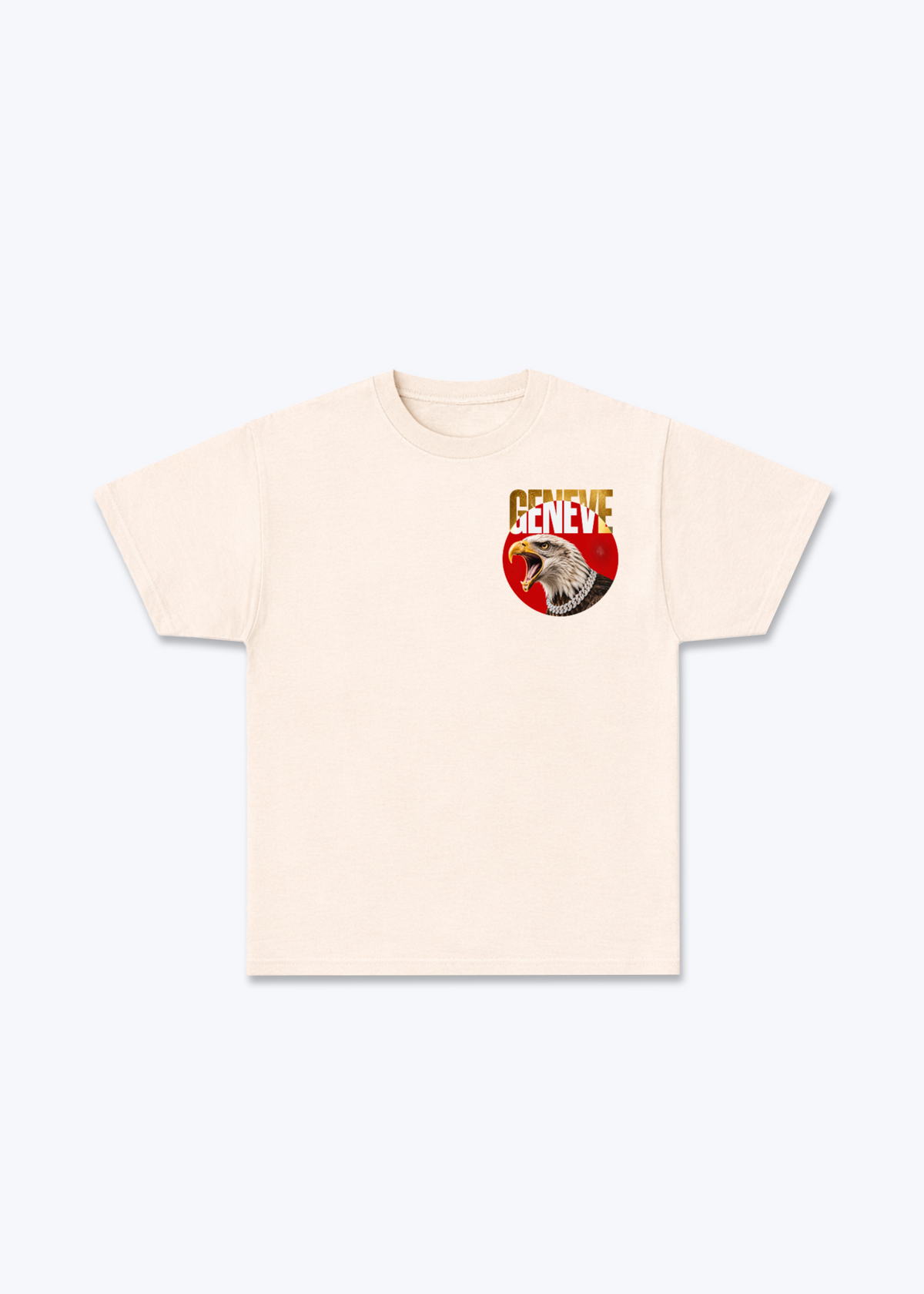 Gèneve Iced Eagle Basic T-Shirt - Beige Front (Designed)