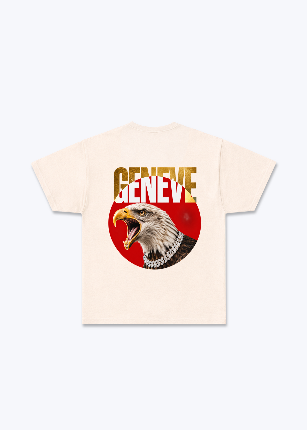 Gèneve Iced Eagle Basic T-Shirt - Beige Back (Designed)
