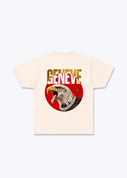 Gèneve Iced Eagle Basic T-Shirt - Beige Back (Designed)