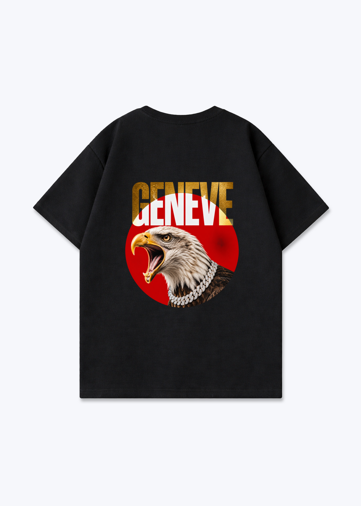 Gèneve Iced Eagle Oversized T-Shirt - Black Back (Designed)