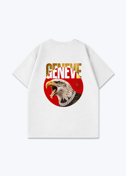 Gèneve Iced Eagle Oversized T-Shirt - White Back (Designed)