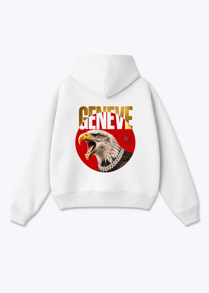 Gèneve Iced Eagle Oversized Hoodie - White Back (Designed)