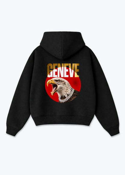 Gèneve Iced Eagle Oversized Hoodie - Black Back (Designed)