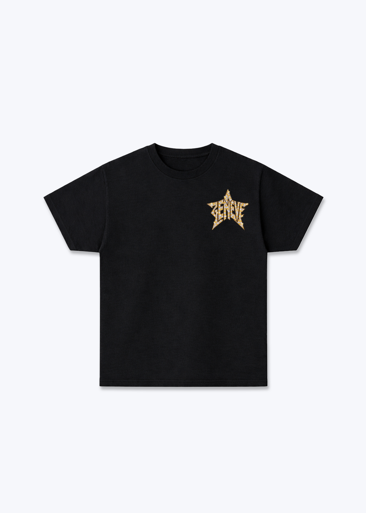 Gèneve Star Basic T-Shirt - Black Front (Designed)