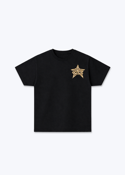 Gèneve Star Basic T-Shirt - Black Front (Designed)