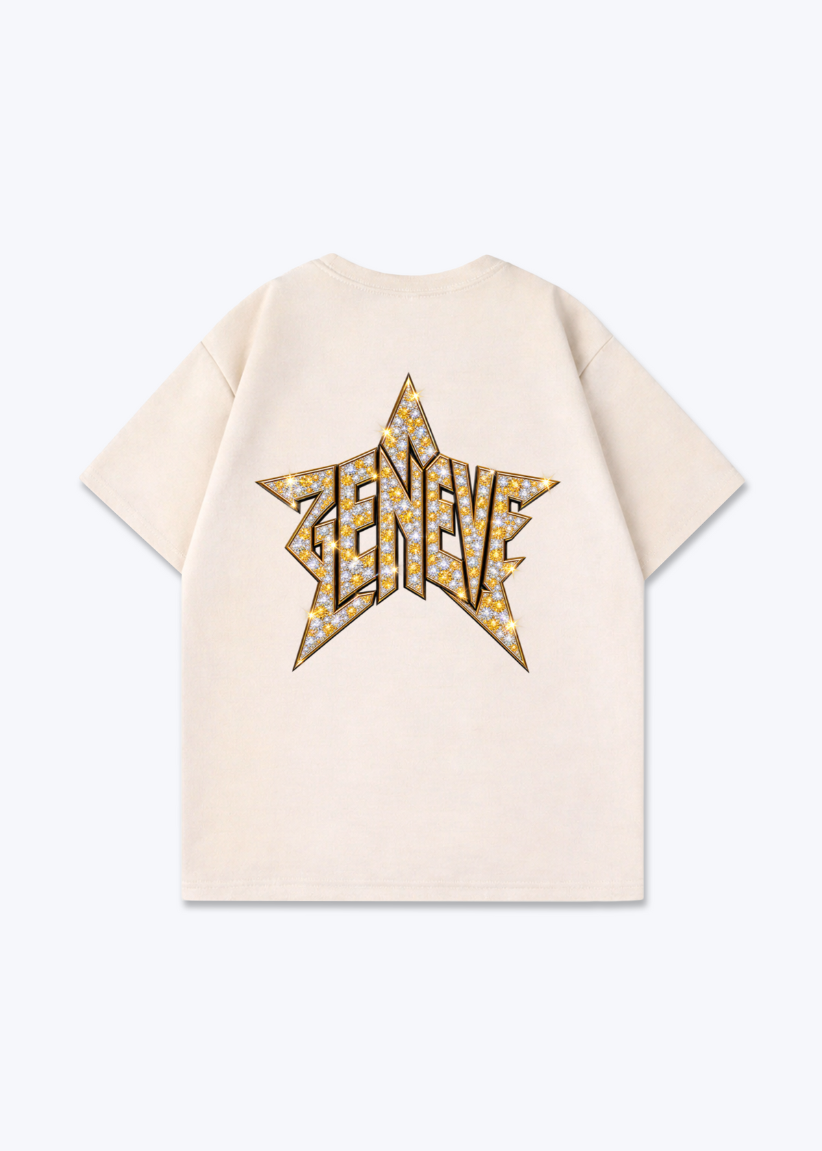 Gèneve Star Oversized T-Shirt - Beige Back (Designed)