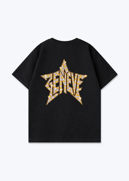 Gèneve Star Oversized T-Shirt - Black Back (Designed)