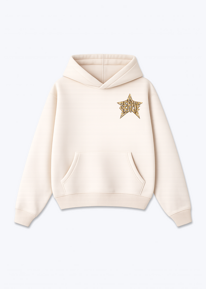 Gèneve Star Oversized Hoodie - Beige Front (Designed)