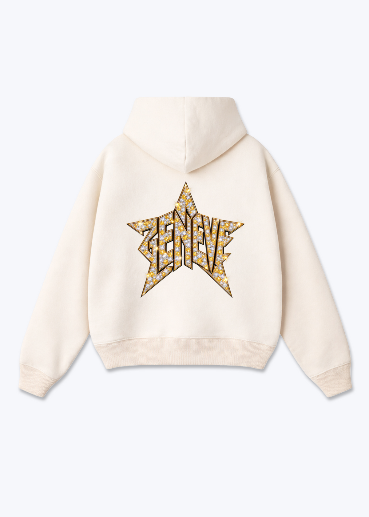 Gèneve Star Oversized Hoodie - Beige Back (Designed)