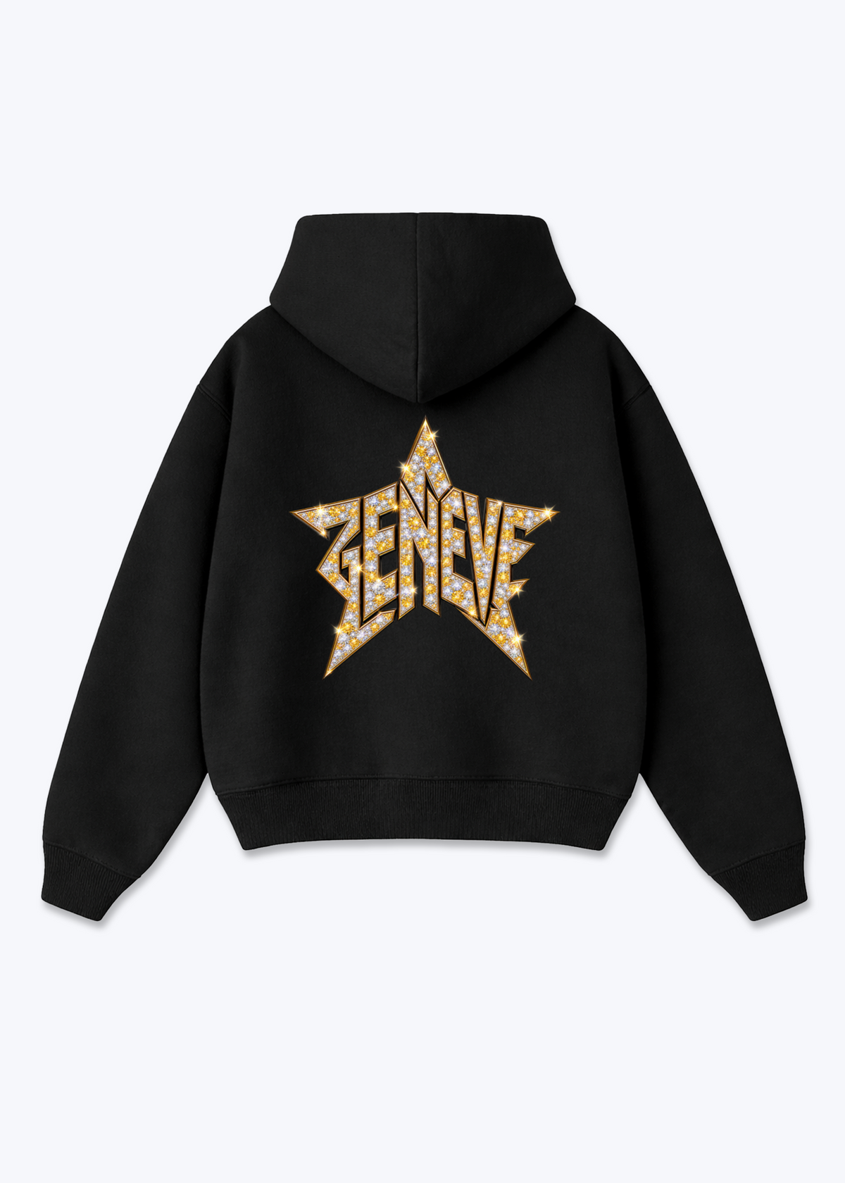 Gèneve Star Oversized Hoodie - Black Back (Designed)