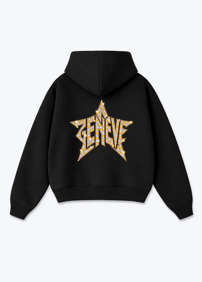 Gèneve Star Oversized Hoodie - Black Back (Designed)