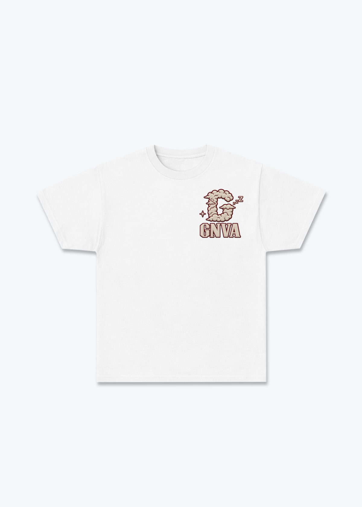 Genève Clouds Basic T-Shirt - White Front (Designed)