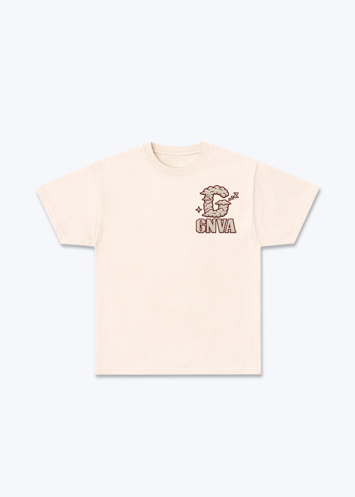 Genève Clouds Basic T-Shirt - Beige Front (Designed)
