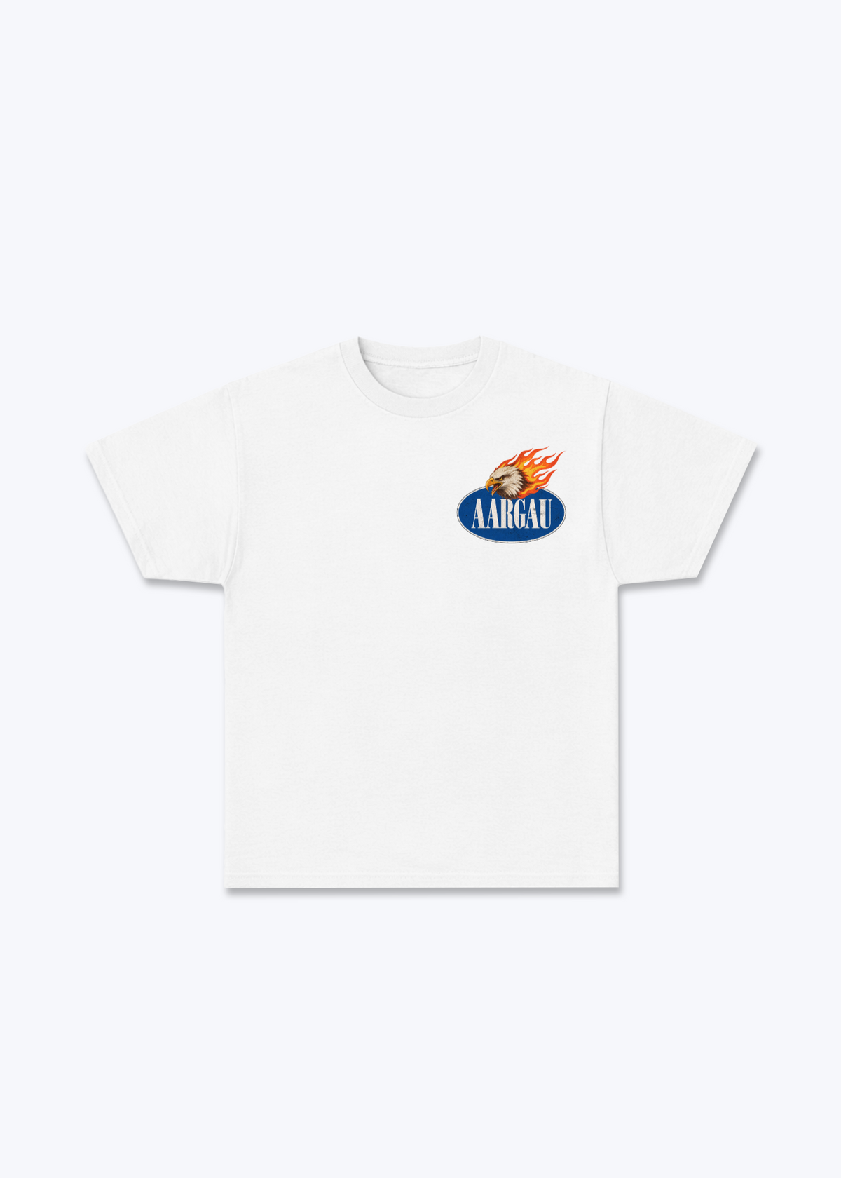 Aargau Burning Eagle Basic T-Shirt - White Front (Designed)