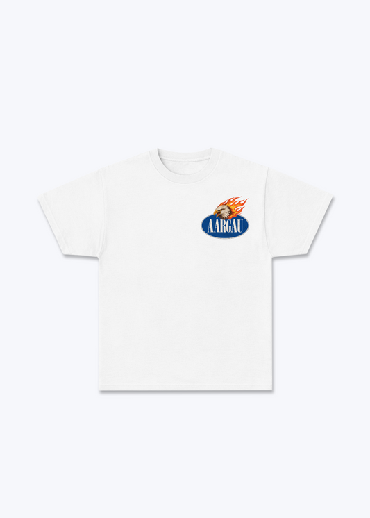 Aargau Burning Eagle Basic T-Shirt - White Front (Designed)