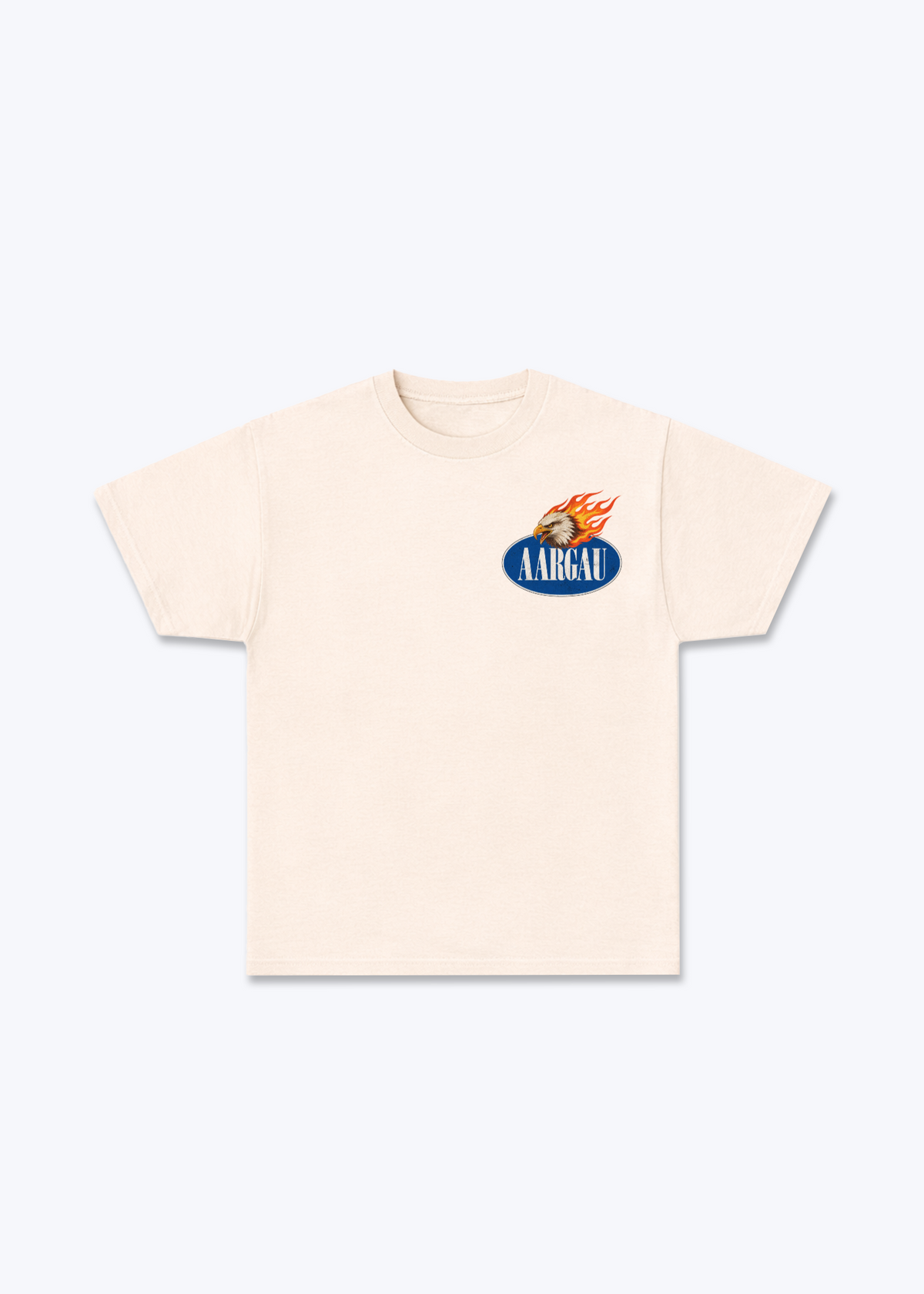 Aargau Burning Eagle Basic T-Shirt - Beige Front (Designed)