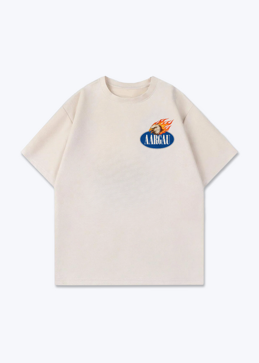 Aargau Burning Eagle Oversized T-Shirt - Beige Front (Designed)