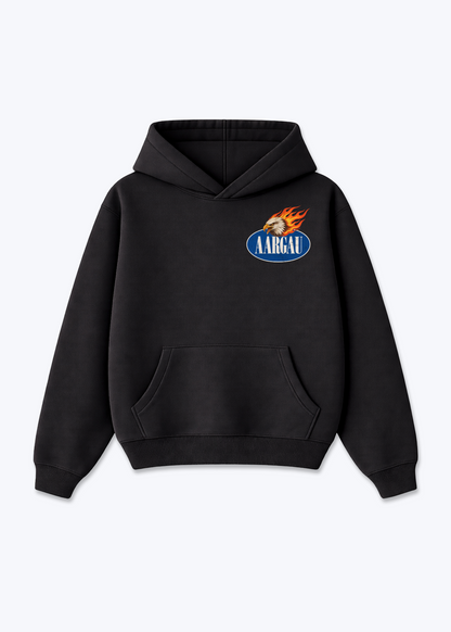 Aargau Burning Eagle Oversized Hoodie - Black Front (Designed)
