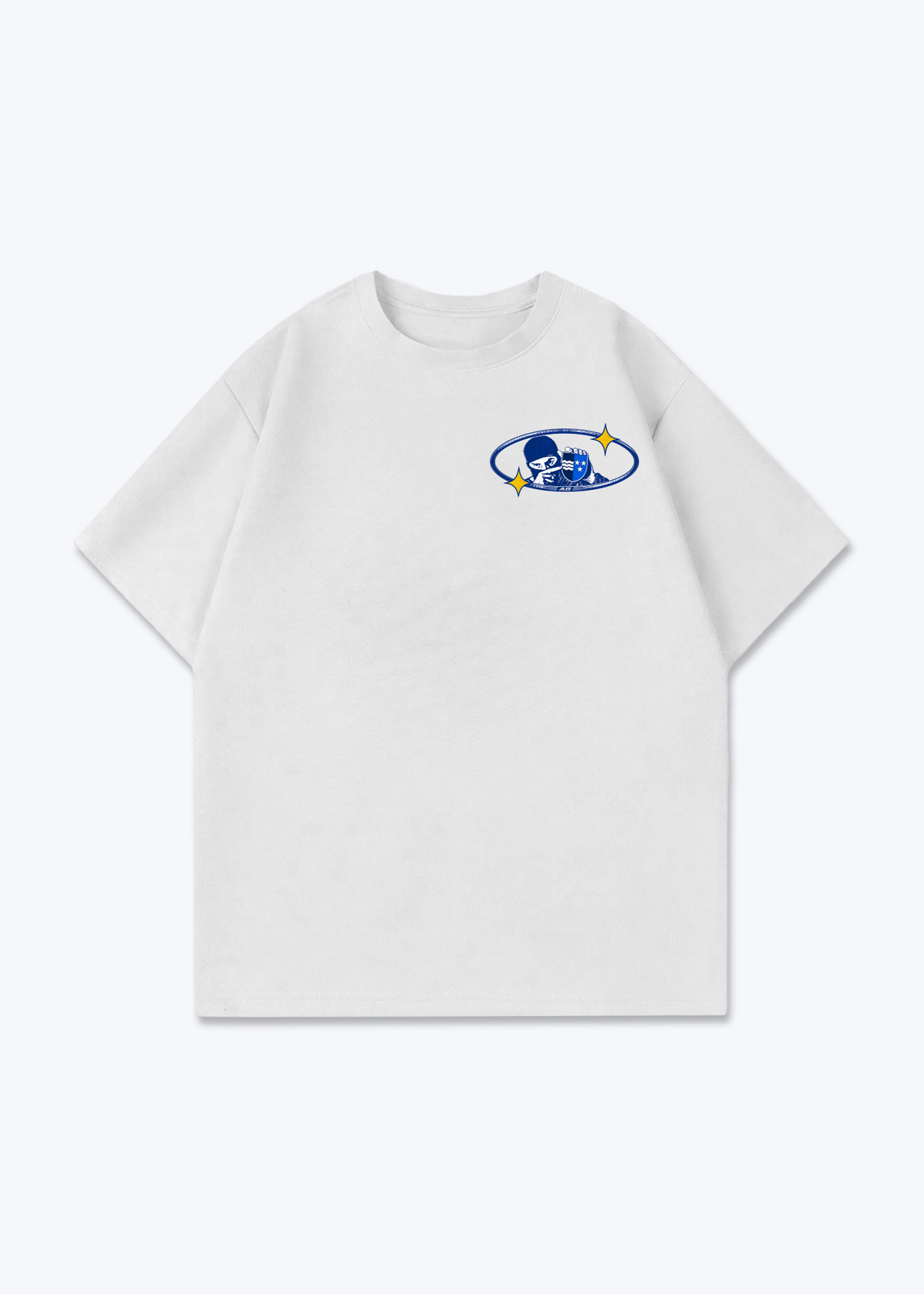 Aargau Bandit Oversized T-Shirt - White Front (Designed)