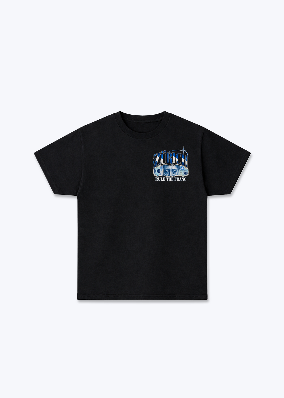 Zürich Rule Basic T-Shirt - Black Front (Designed)