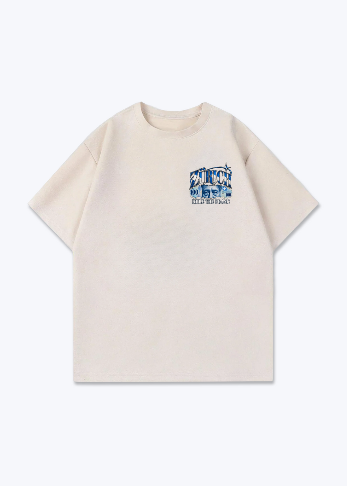 Zürich Rule Oversized T-Shirt - Beige Front (Designed)