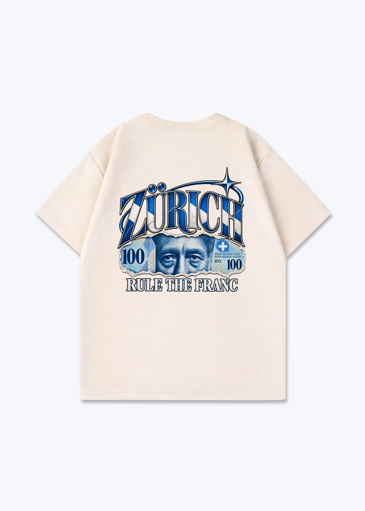 Zürich Rule Oversized T-Shirt - Beige Back (Designed)
