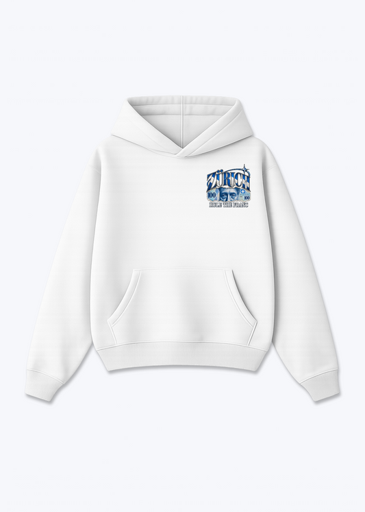 Zürich Rule Oversized Hoodie - White Front (Designed)