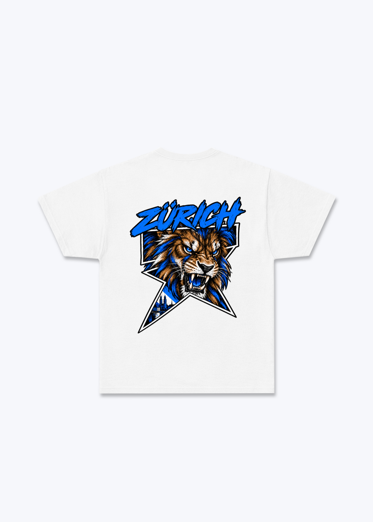 Zürich Lion Basic T-Shirt - White Back (Designed)