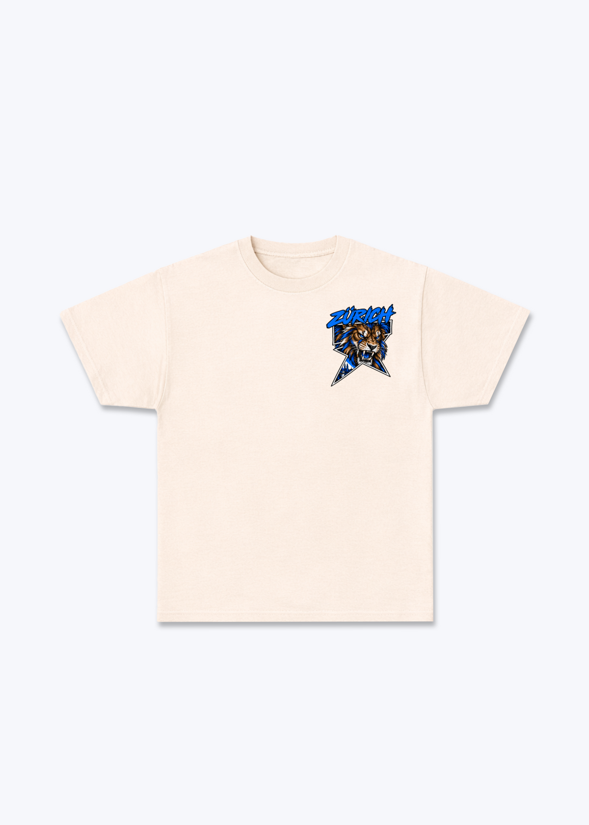 Zürich Lion Basic T-Shirt - Beige Front (Designed)