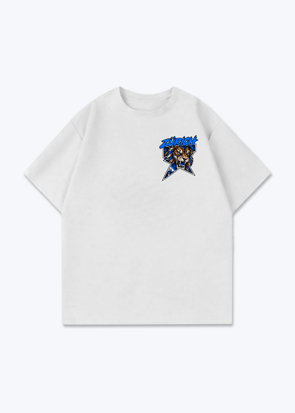 Zürich Lion Oversized T-Shirt - White Front (Designed)