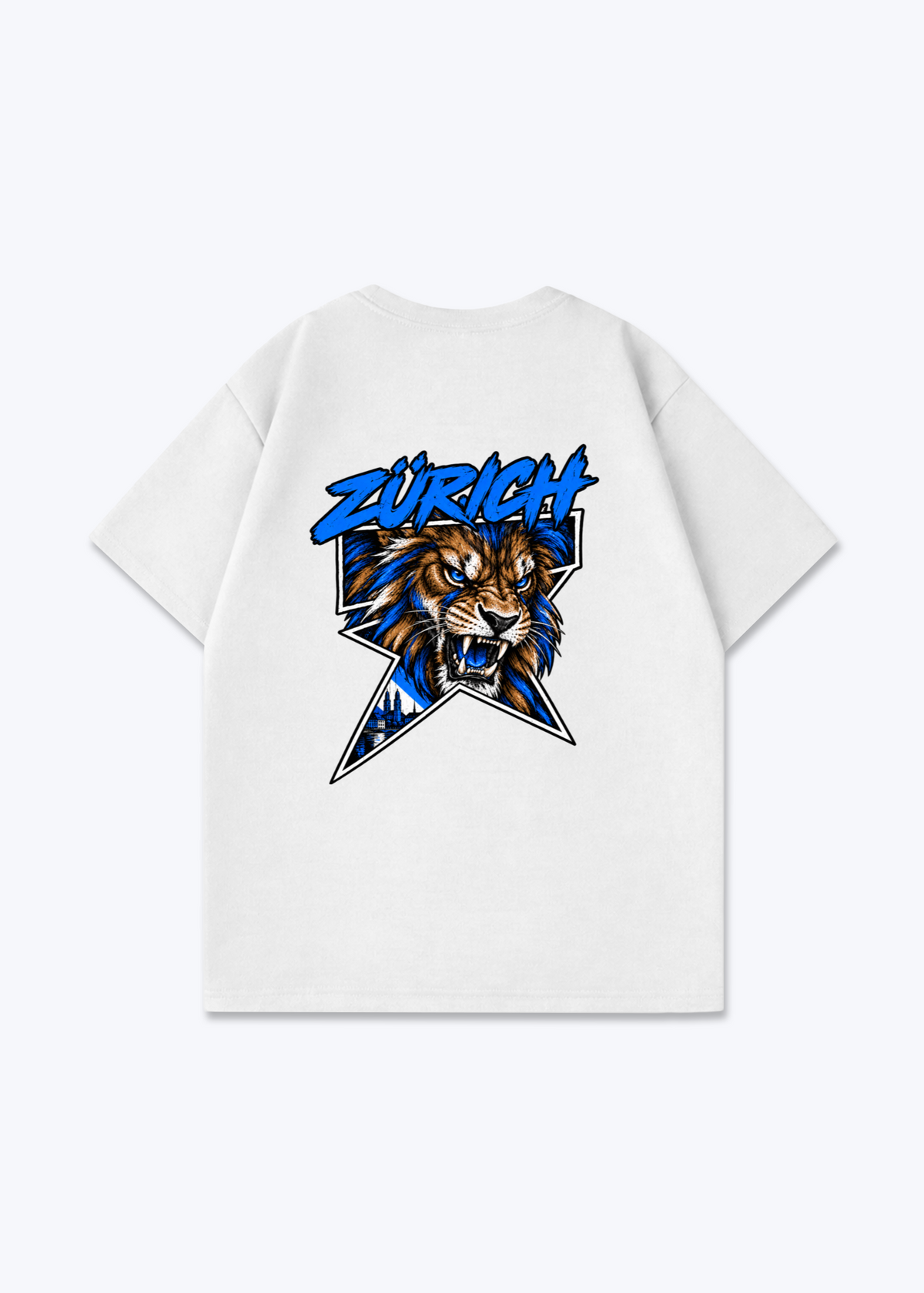 Zürich Lion Oversized T-Shirt - White Back (Designed)