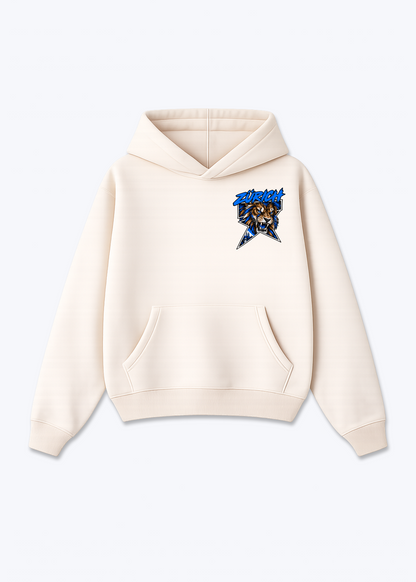 Zürich Lion Oversized Hoodie - Beige Front (Designed)