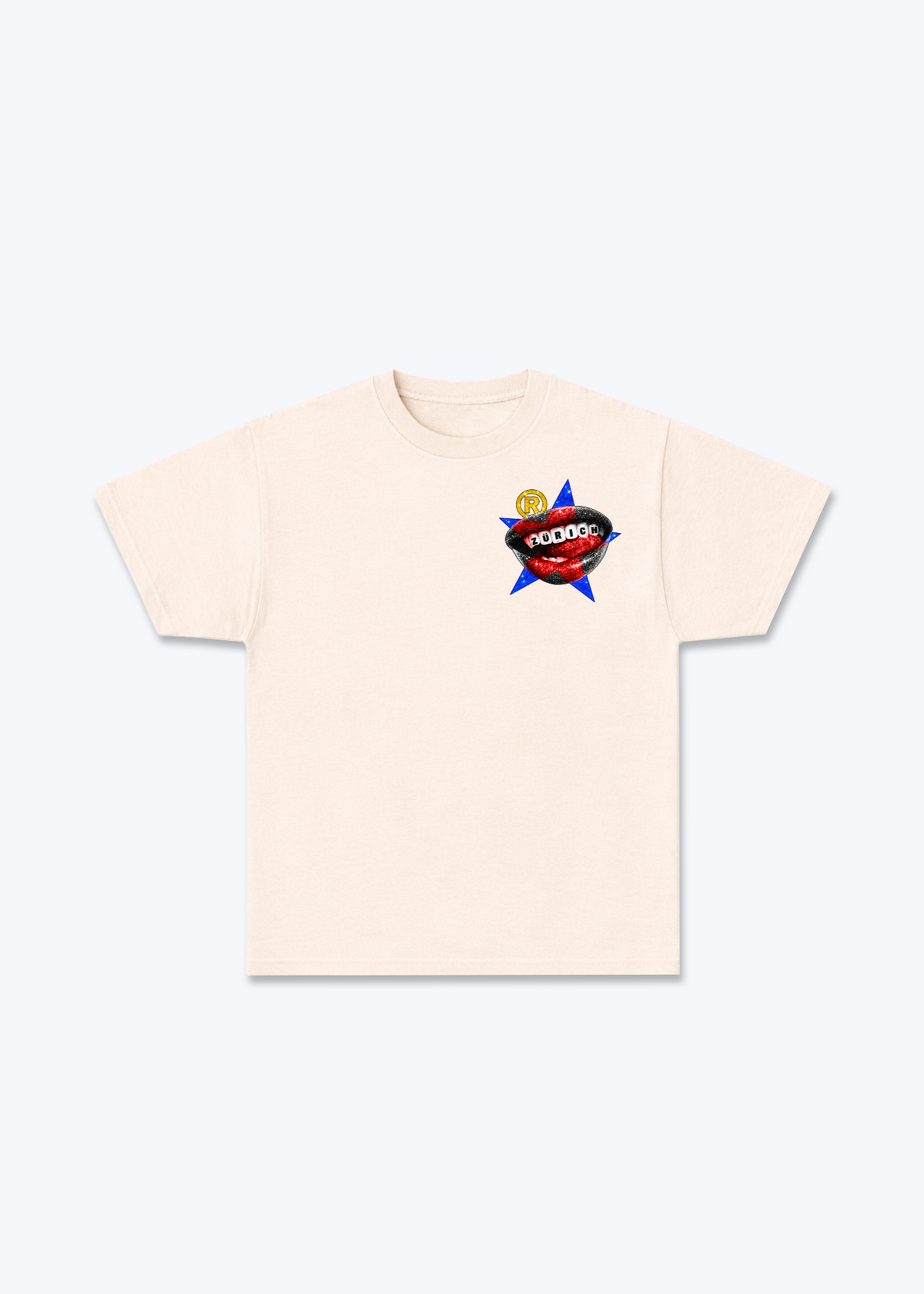 Zürich Teeth Basic T-Shirt - Beige Front (Designed)