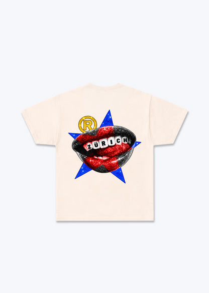 Zürich Teeth Basic T-Shirt - Beige Back (Designed)
